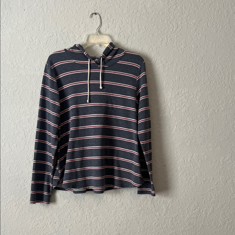 Gray Striped Hoodie
